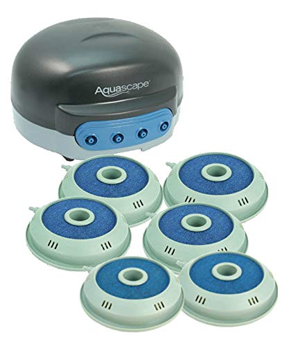 Aquascape Pond AIR 4 Aerator with 2 Additional Replacement AIRSTONES, Air Line, Power Cord and More - Adds Oxygen, Raises Water Quality and Clarity, Helps Fish and Plants - Quiet and Energy Efficient