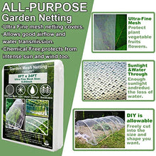 Load image into Gallery viewer, Ultra Fine Garden Mesh Netting, Plant Covers 8&#39;x24&#39; Garden Netting for Protect Vegetable Plants Fruits Flowers Crops Greenhouse Row Cover Protection Mesh Net Covers Patio Gazebo Screen Barrier Net